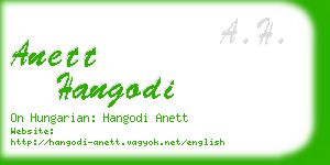 anett hangodi business card